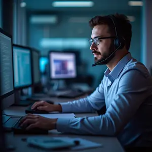Another Man working at Censitech Help Desk.