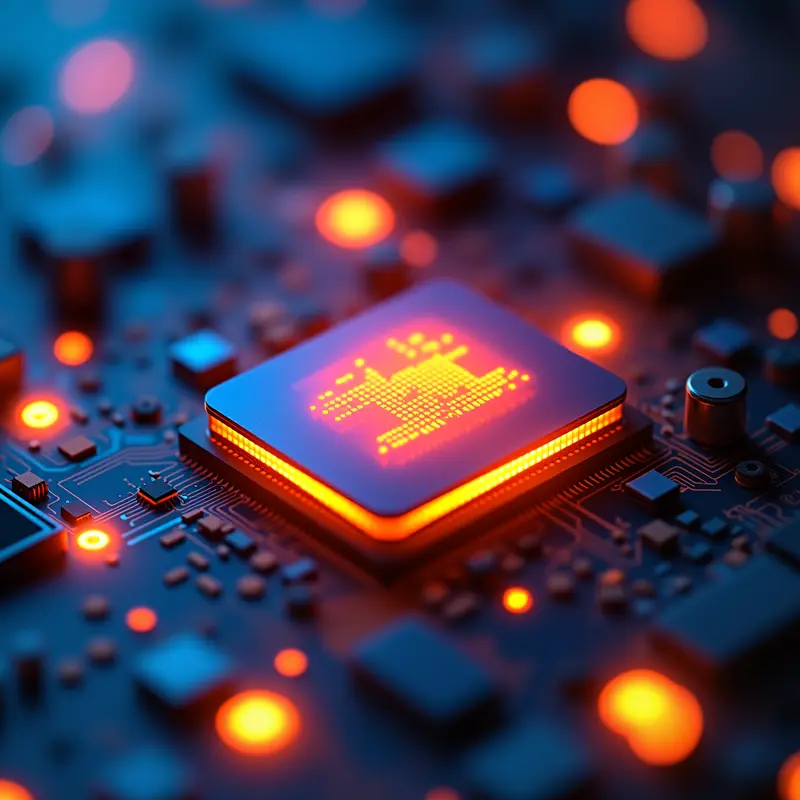 Technology Roadmap Planning with glowing orange symbolism.